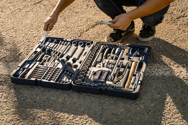 Bike tool kit with essential repair equipment recommended for what to pack for a self-guided cycling tour in Italy